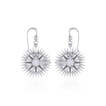 Wonderful Celtic Compass Rose Silver Earrings TER1765 - Jewelry
